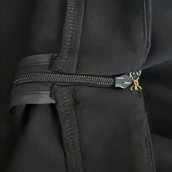 Michael Kors Black Flare Faux Leather Trim Skirt in Size L - Picture 7 of 8